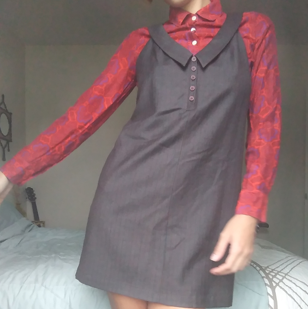 Vintage brown collared mini